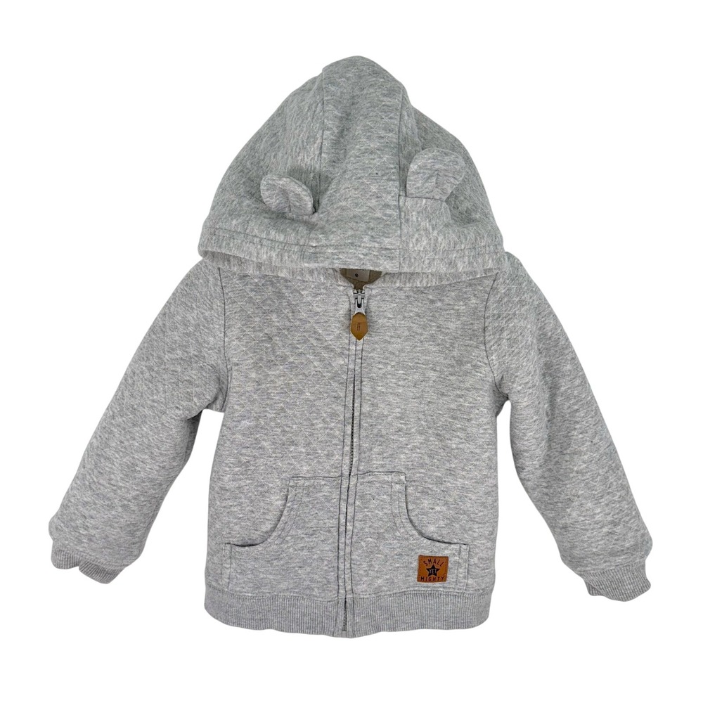Simple Joys by Carters Toddler Gray Quilted Sherpa Lined Zip Hoodie‎ 24M